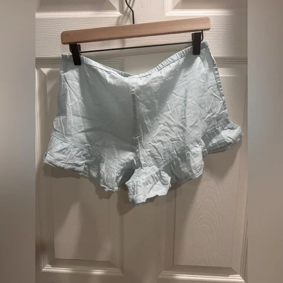 NWT SKIMS Voile Shorts Size Small Frost Blue Cotton Lounge Sleep Shorts - Picture 7 of 11